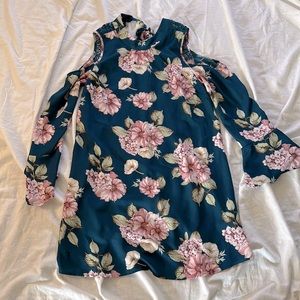 Women’s long sleeve, open shoulder dress